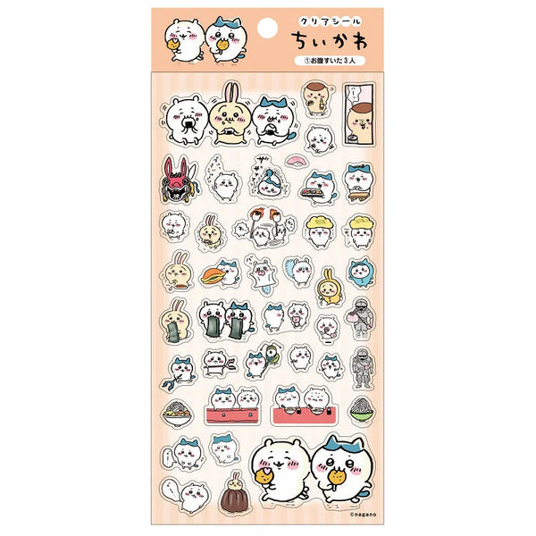 Chiikawa: CLEAR STICKER SHEET - Hungry Three
