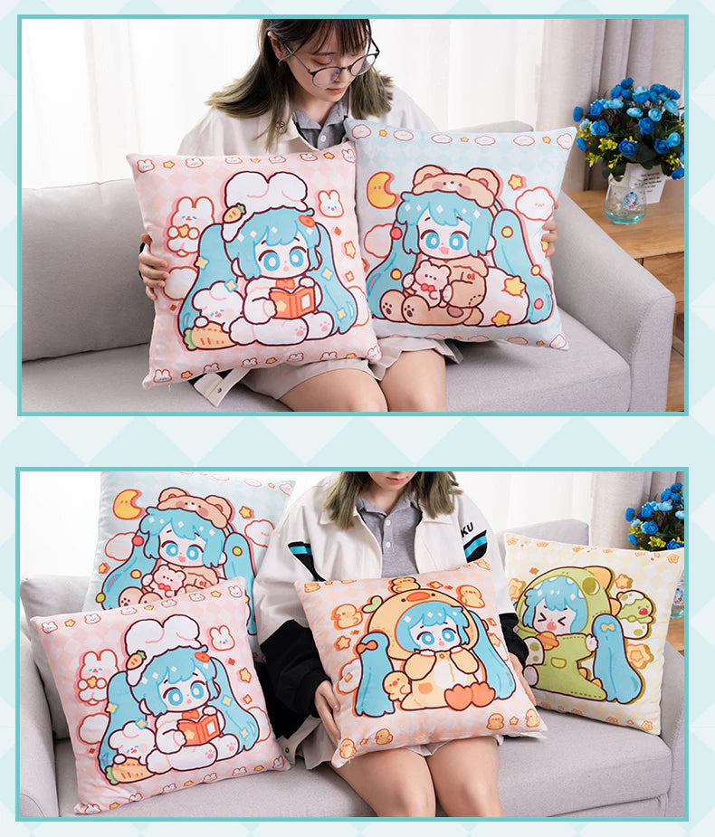 Hatsune Miku - Hatsune Miku Pajama Party Throw Pillow Moeyu Rabbit