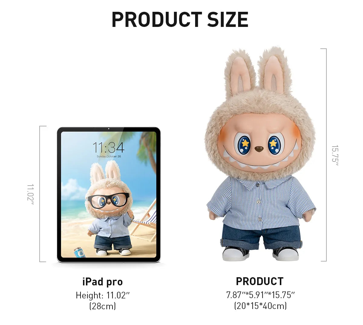 The Monsters: LABUBU LARGE COLLECTIBLE VINYL FACE PLUSH DOLL - Flip With Me