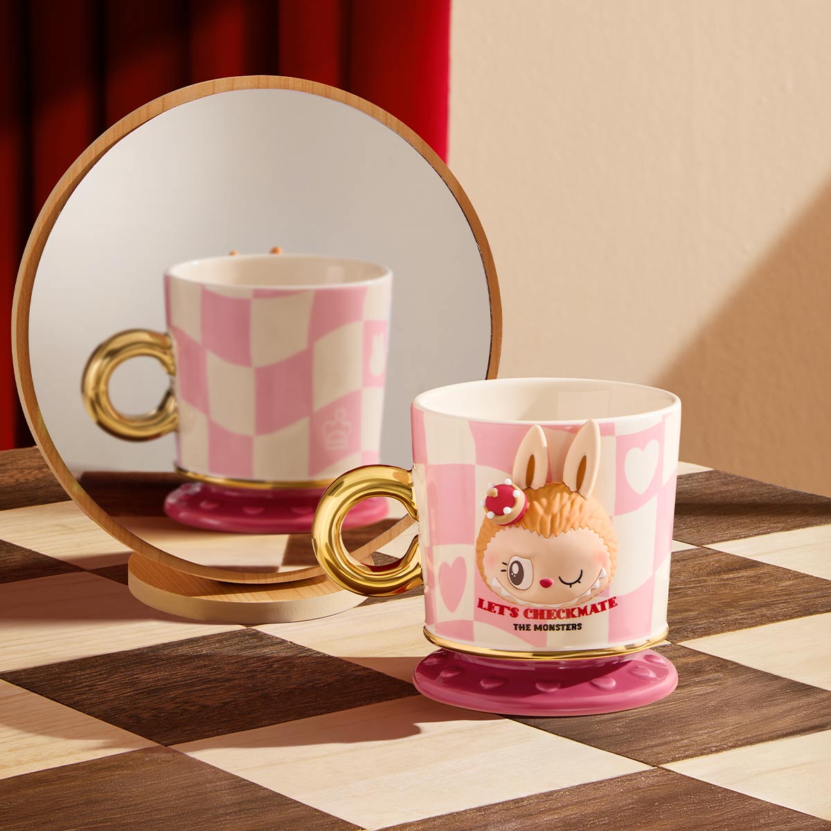 POP MART: THE MONSTERS Let's Checkmate Series-Mug (Pink)