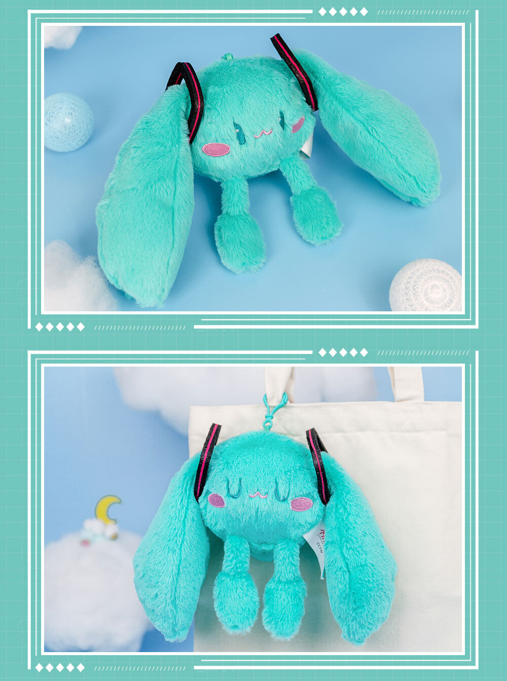 Hatsune Miku Ke'ai Ti series - Plush Keychain (eyes open ver)