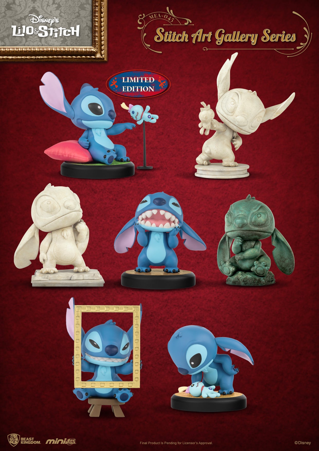 Beast Kingdom Mini Egg Attack Stitch Art Gallery Series Stitch Set - Stitch Sport's Stone Statue