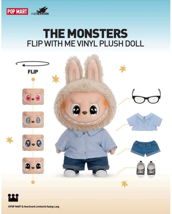 The Monsters: LABUBU LARGE COLLECTIBLE VINYL FACE PLUSH DOLL - Flip With Me