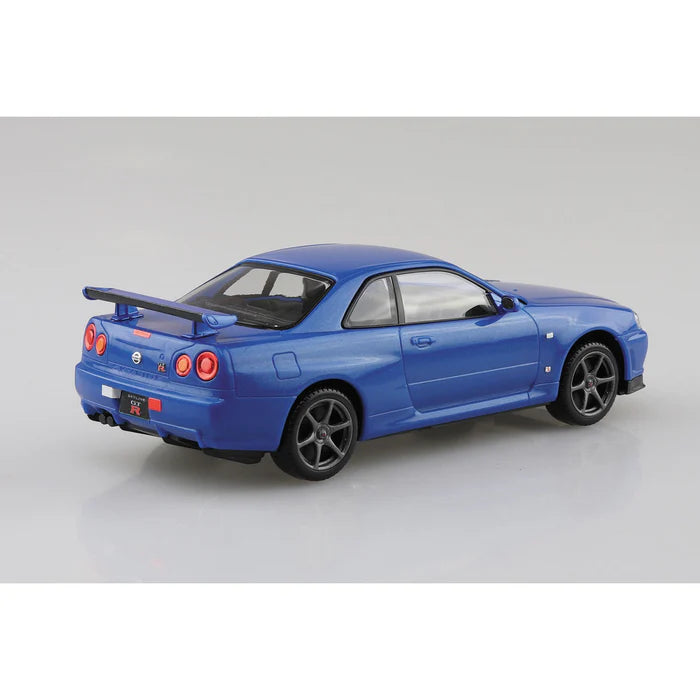 Aoshima 1/32 SNAP NISSAN R34 SKYLINE GTR (Bayside Blue)