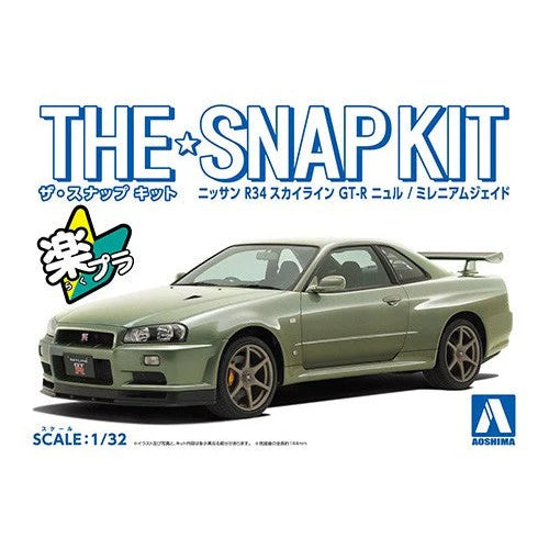 Aoshima 1/32 SNAP NISSAN R34 SKYLINE GTR Nur (Millenium Jade)