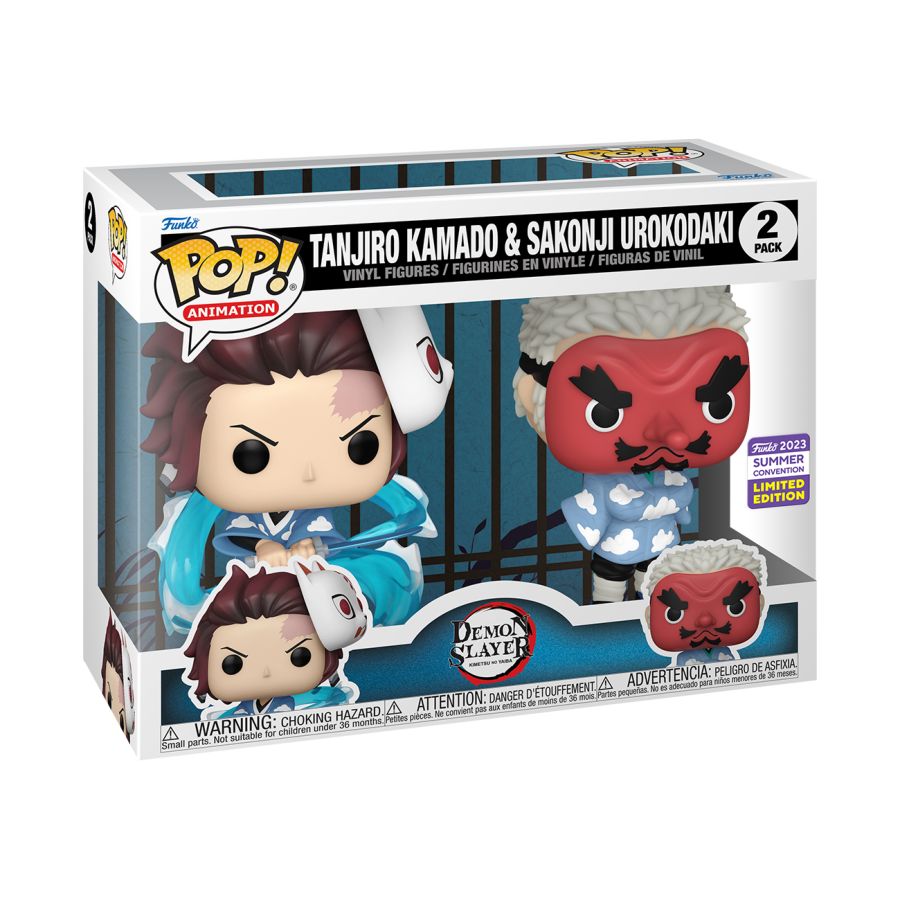 Demon Slayer - Tanjiro and Sakonji SDCC 2023 US Exclusive Pop! Vinyl 2-Pack [RS]