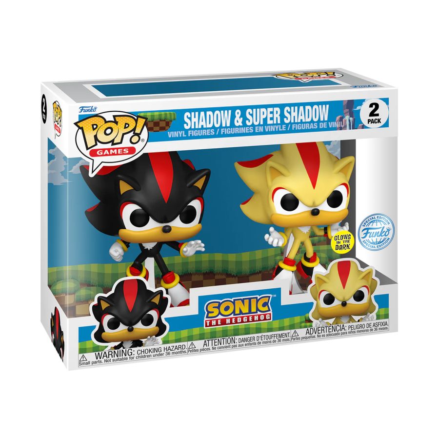 Sonic the Hedgehog: 2 PACK POP VINYLS - Shadow & Super Shadow (Glow)