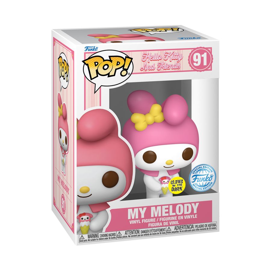 Hello Kitty - My Melody US Exclusive Glow Pop! Vinyl [RS]