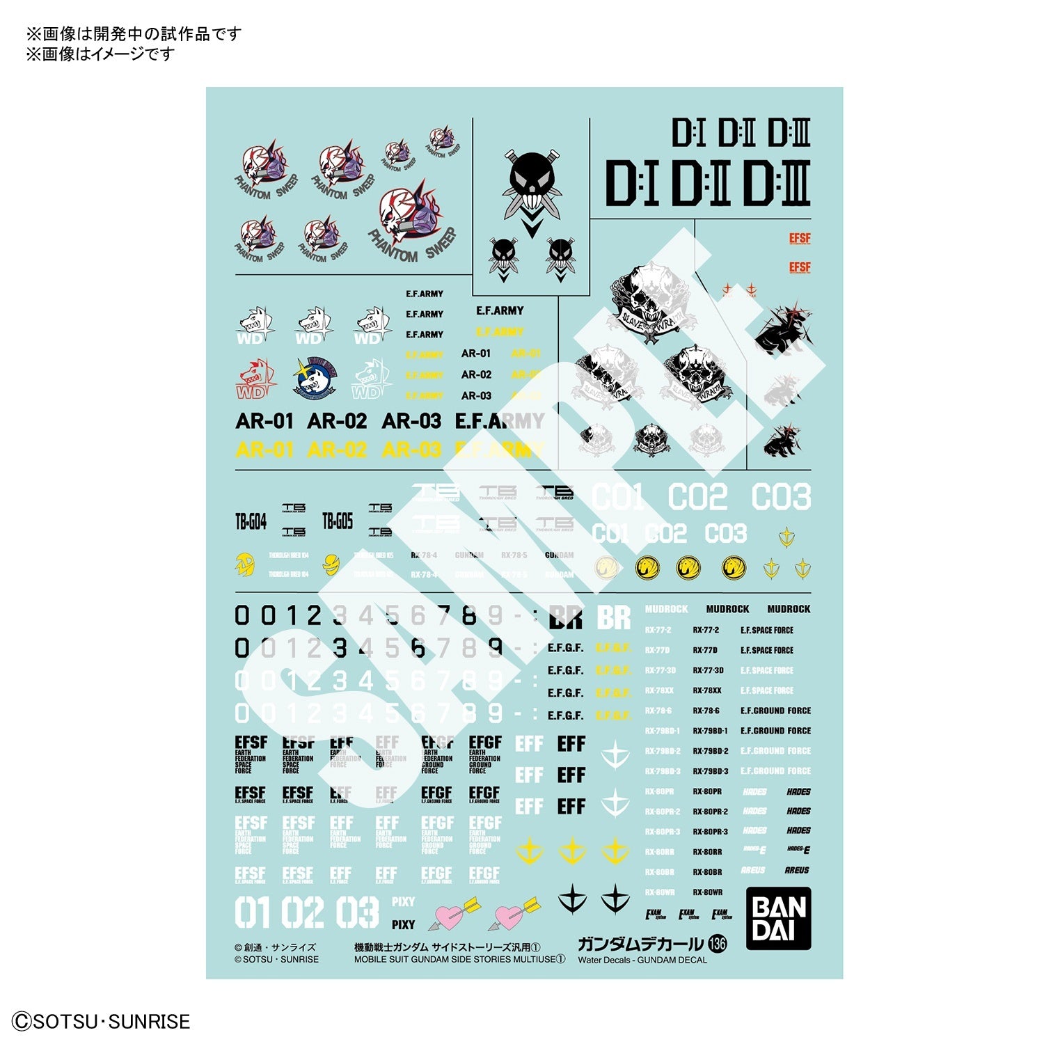 Gundam Decal 136 Mobile Suit Gundam Side Stories Multiuse 1