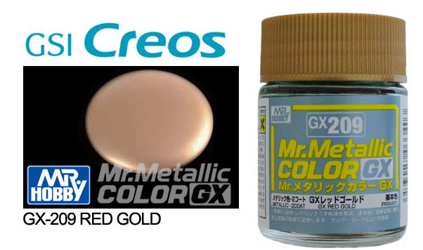 Mr Metallic Color GX Red Gold Lacquer Paint 18ml GX209