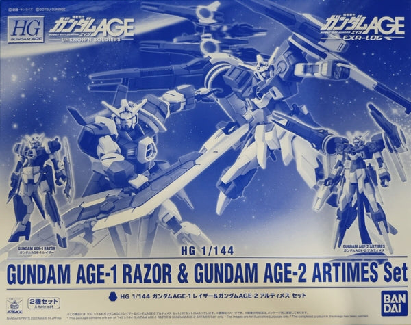 P Bandai 1/144 HG Gundam Age 1 Razor & Gundam Age 2