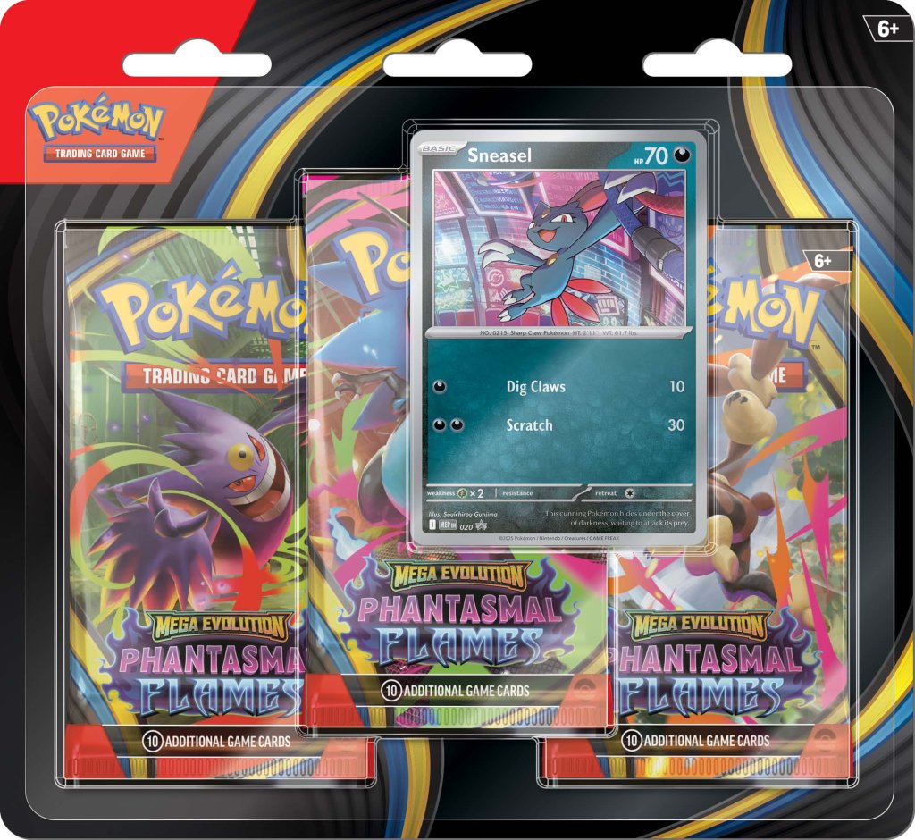 Pokemon: TCG - Mega Evolution - Phantasmal Flames Three Booster Blister