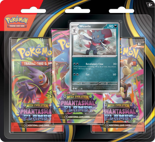 Pokemon: TCG - Mega Evolution - Phantasmal Flames Three Booster Blister