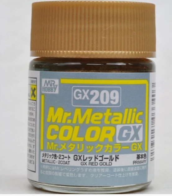 Mr Metallic Color GX Red Gold Lacquer Paint 18ml GX209