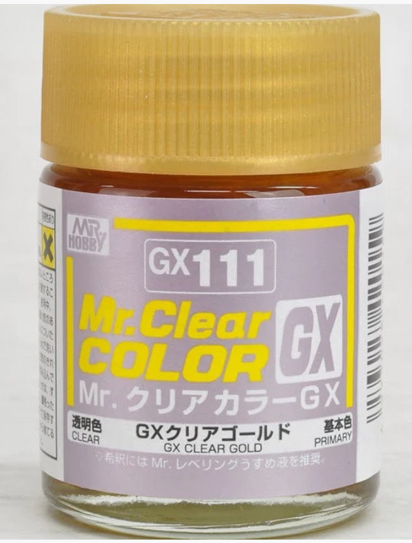 Mr Clear Color GX Clear Gold Lacquer Paint 18ml GX111