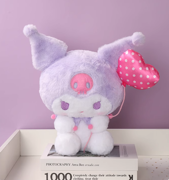 E-Strong Sanrio Plush - Kuromi with pink bow 37cm