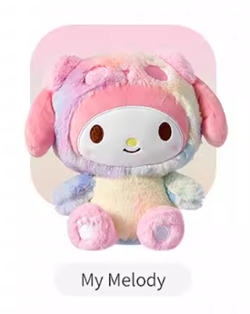 Sanrio My Melody Plushie (Panda Outfit) Rainbow Color