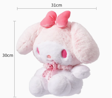 Sanrio My Melody Plushie with pink bowtie