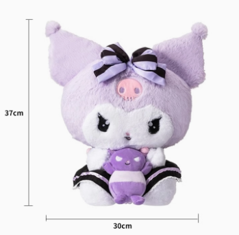 Sanrio Kuromi Plushie with baku (Medium)