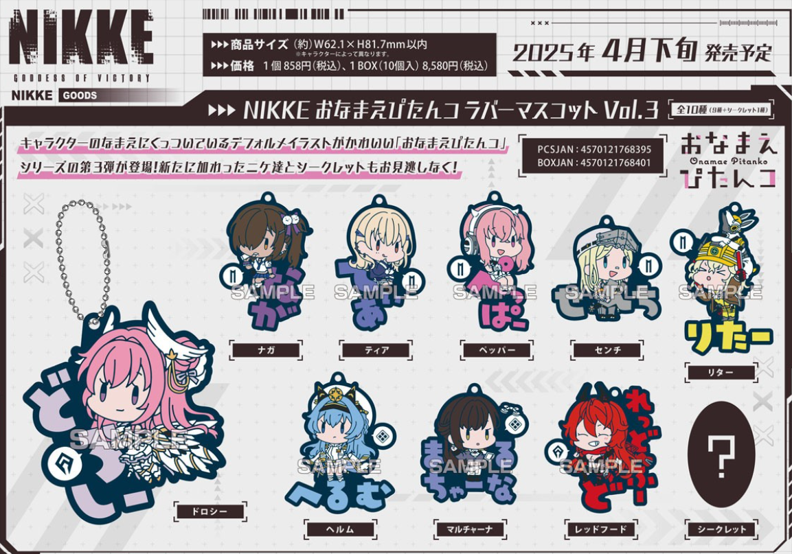 Goddess of Victory Nikke: PITANKO RUBBER MASCOT - Vol.3