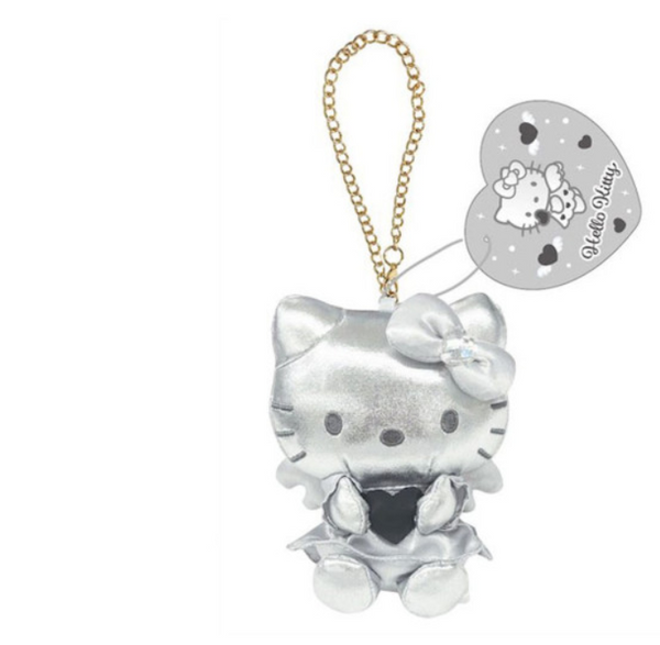 Hello Kitty: PLUSH KEYCHAIN - Silver Leather