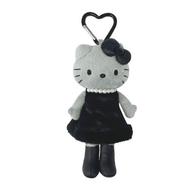 Hello Kitty: PLUSH KEYCHAIN - Grey Angel in Black Dress