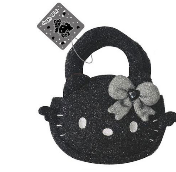 Hello Kitty: GLITTER MINI TOTE BAG - Black Angel