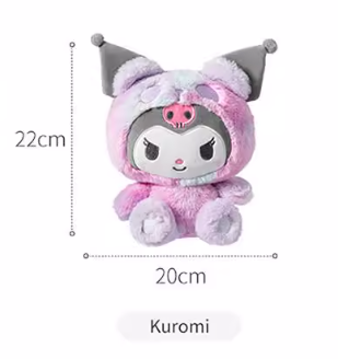 Sanrio Kuromi Plush (Panda Outfit) Rainbow color