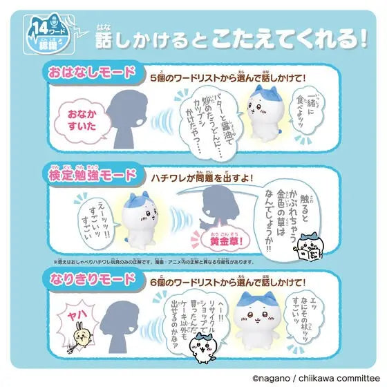 BANDAI Chiikawa Talking HACHIWARE Plush 2024 “I'll Reply a Lot ”