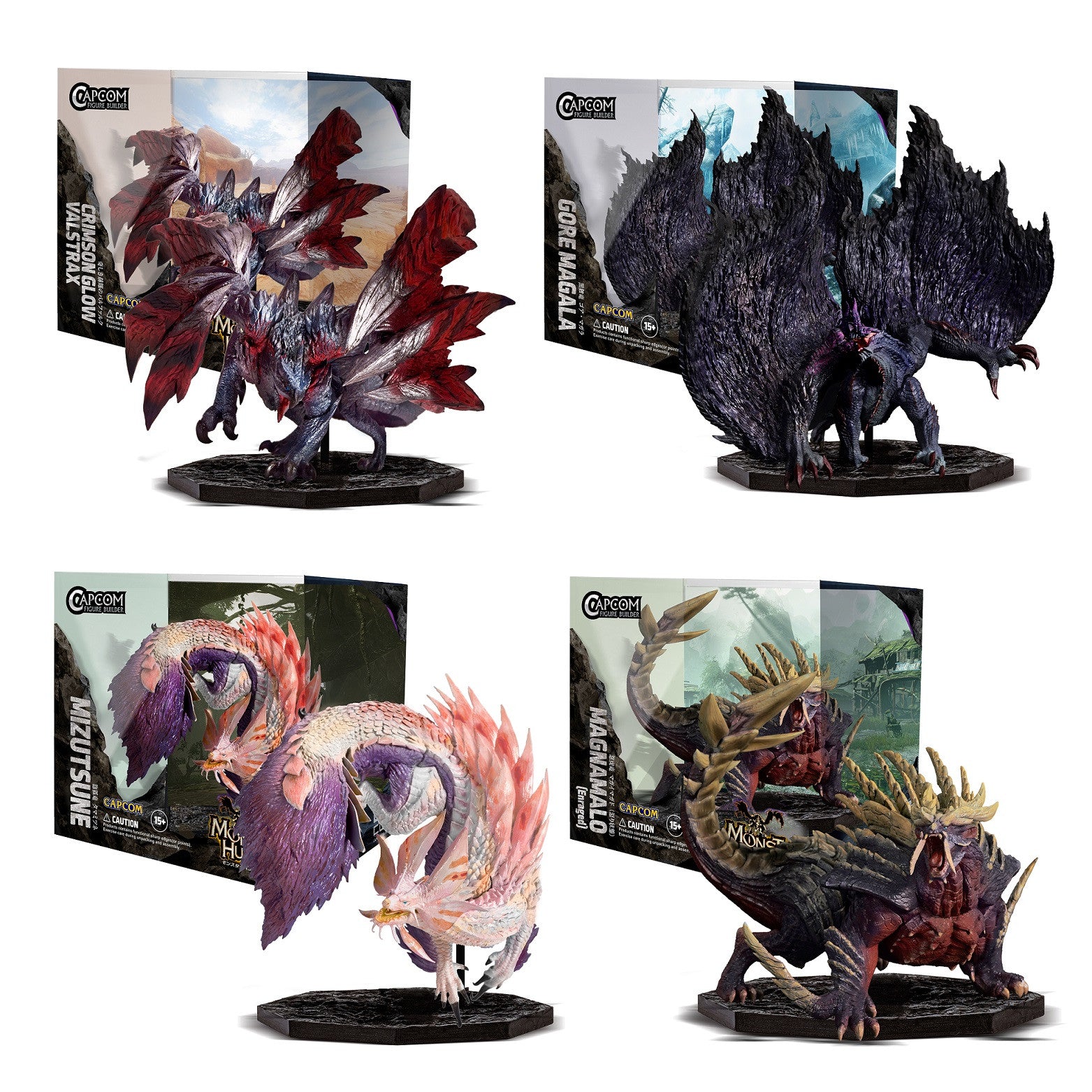 PRE ORDER Monster Hunter: CAPCOM FIGURE BUILDER CUBE (Gore Magala/Crimson Glow Valstrax/Magnamalo (Enraged)/Mizutsune) (4 in the Assortment)