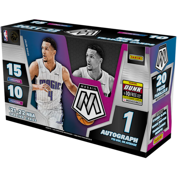 NBA Basketball - 2021/22 Panini Mosaic Basketball Trading Cards Hobby Box (10 Packs)