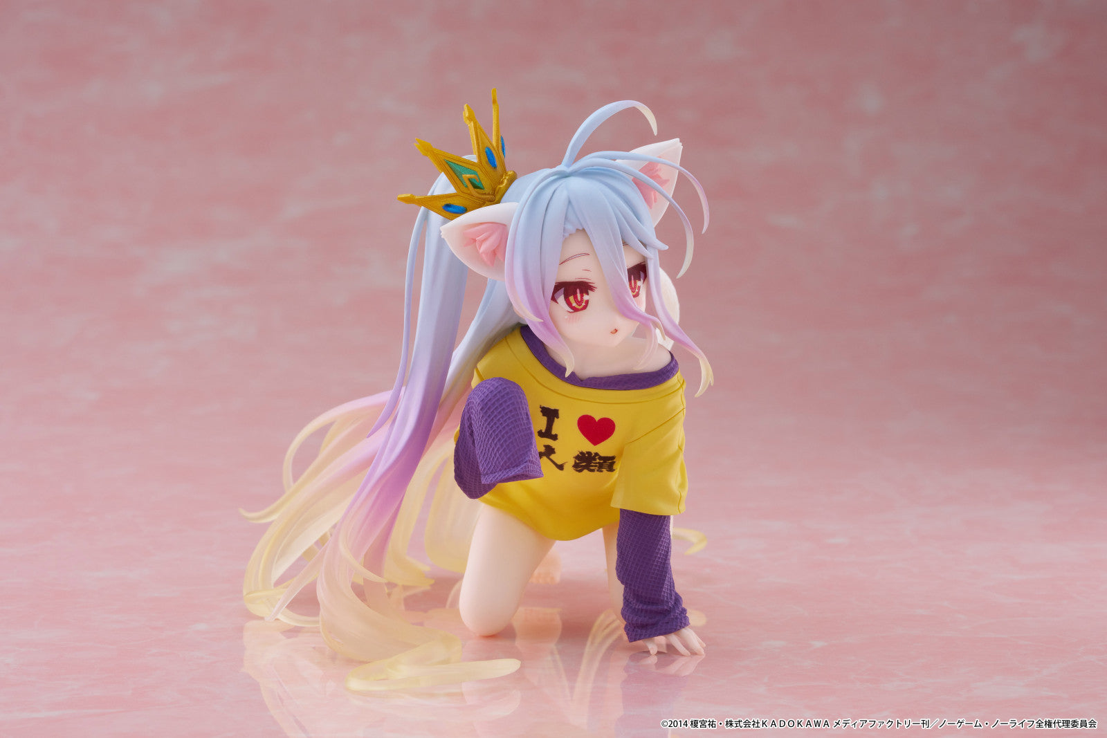 PRE ORDER No Game No Life: DESKTOP CUTE FIGURE - Shiro (Cat Ear T Shirt Version)