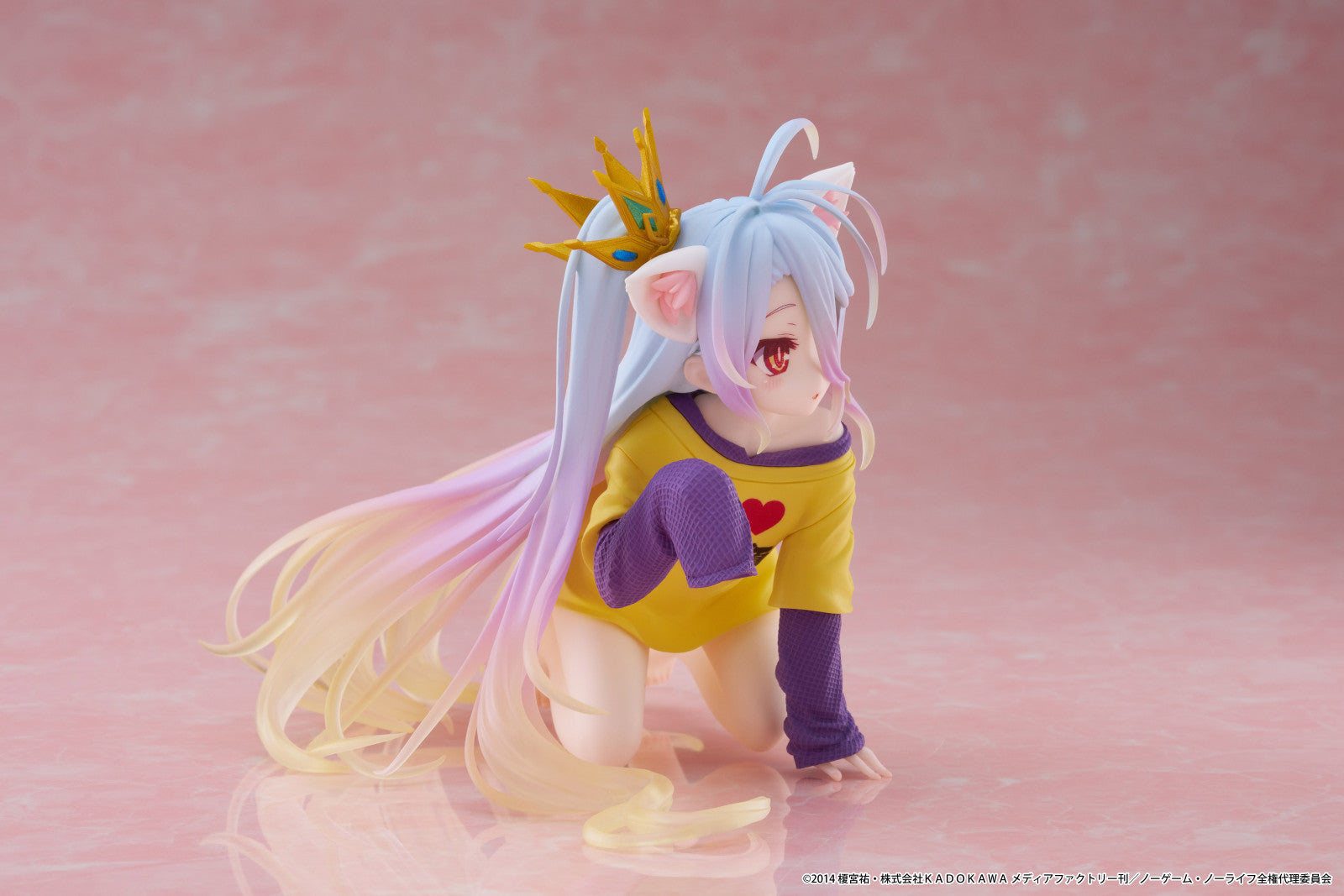 PRE ORDER No Game No Life: DESKTOP CUTE FIGURE - Shiro (Cat Ear T Shirt Version)