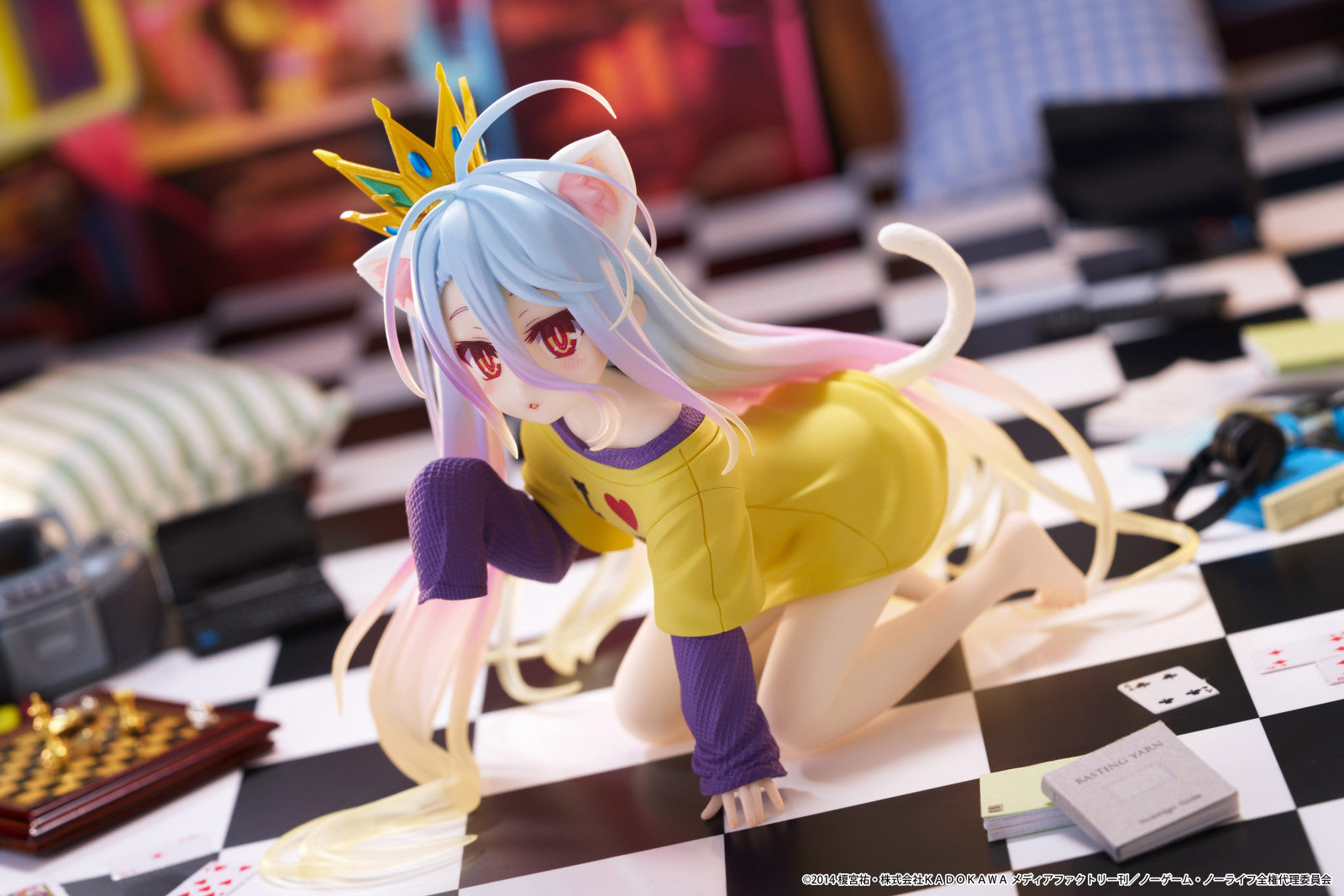 PRE ORDER No Game No Life: DESKTOP CUTE FIGURE - Shiro (Cat Ear T Shirt Version)