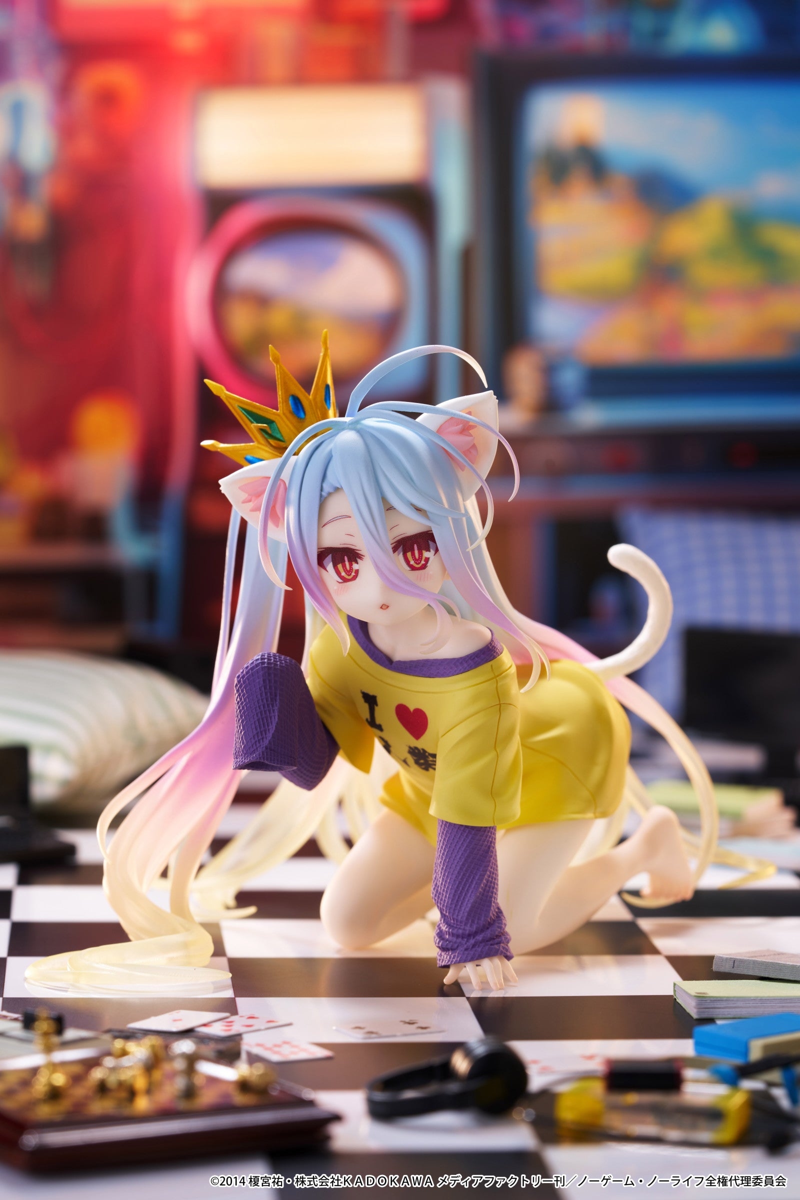 PRE ORDER No Game No Life: DESKTOP CUTE FIGURE - Shiro (Cat Ear T Shirt Version)