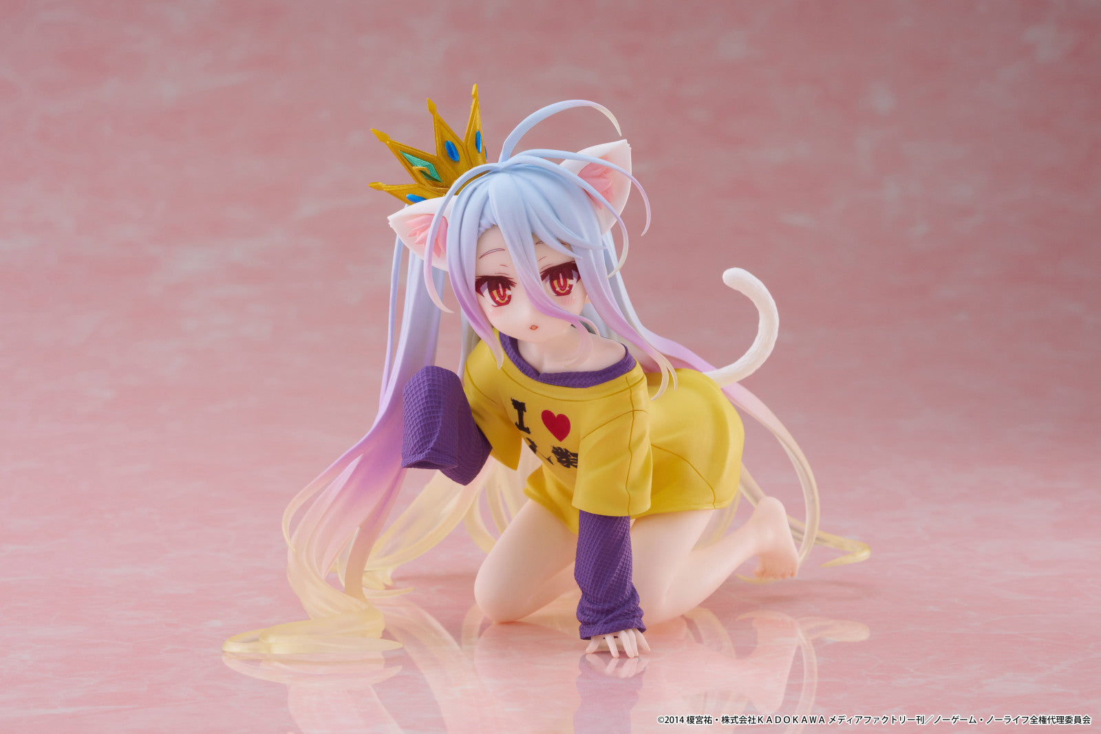 PRE ORDER No Game No Life: DESKTOP CUTE FIGURE - Shiro (Cat Ear T Shirt Version)