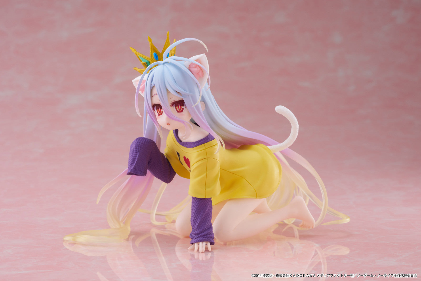 PRE ORDER No Game No Life: DESKTOP CUTE FIGURE - Shiro (Cat Ear T Shirt Version)