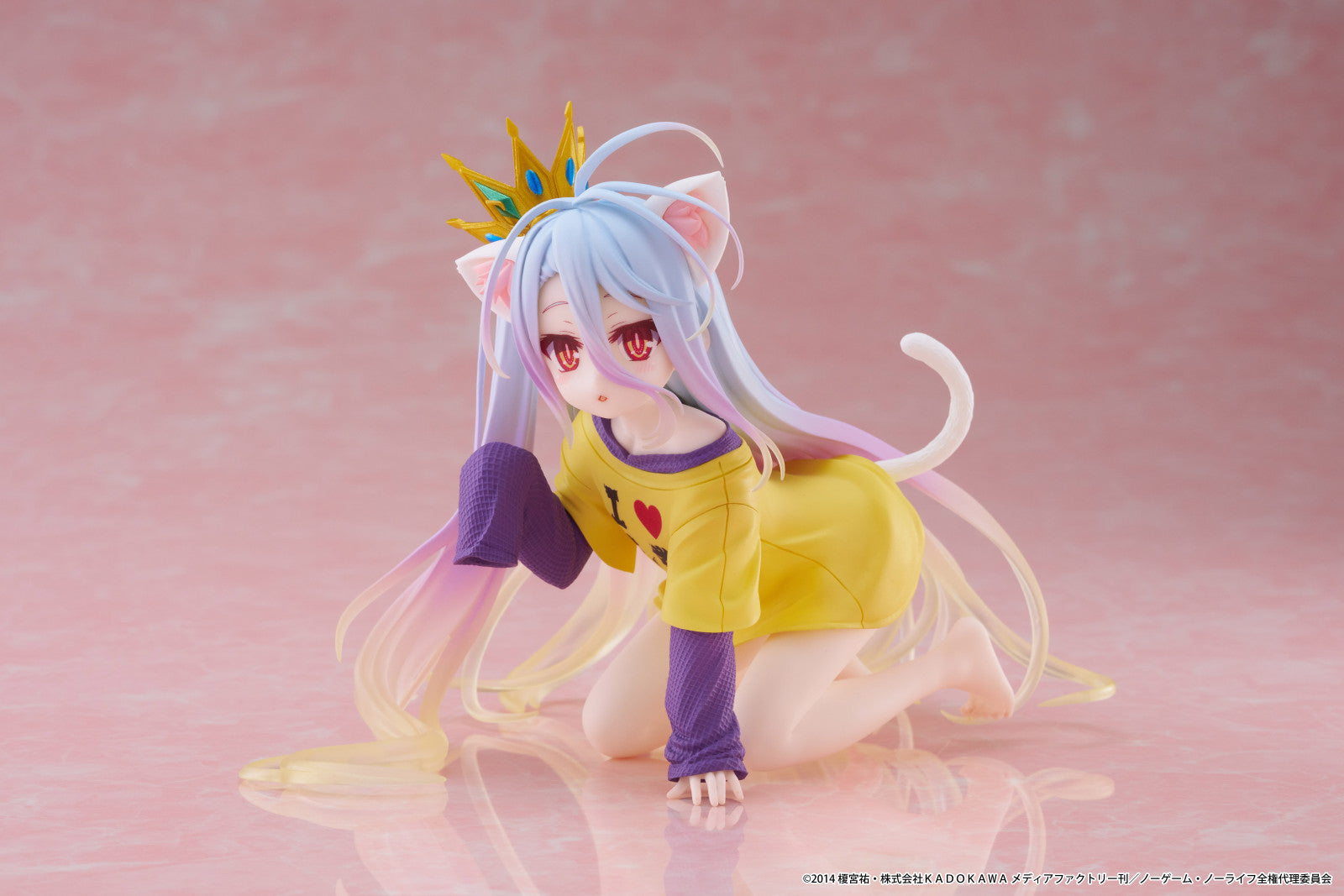 PRE ORDER No Game No Life: DESKTOP CUTE FIGURE - Shiro (Cat Ear T Shirt Version)