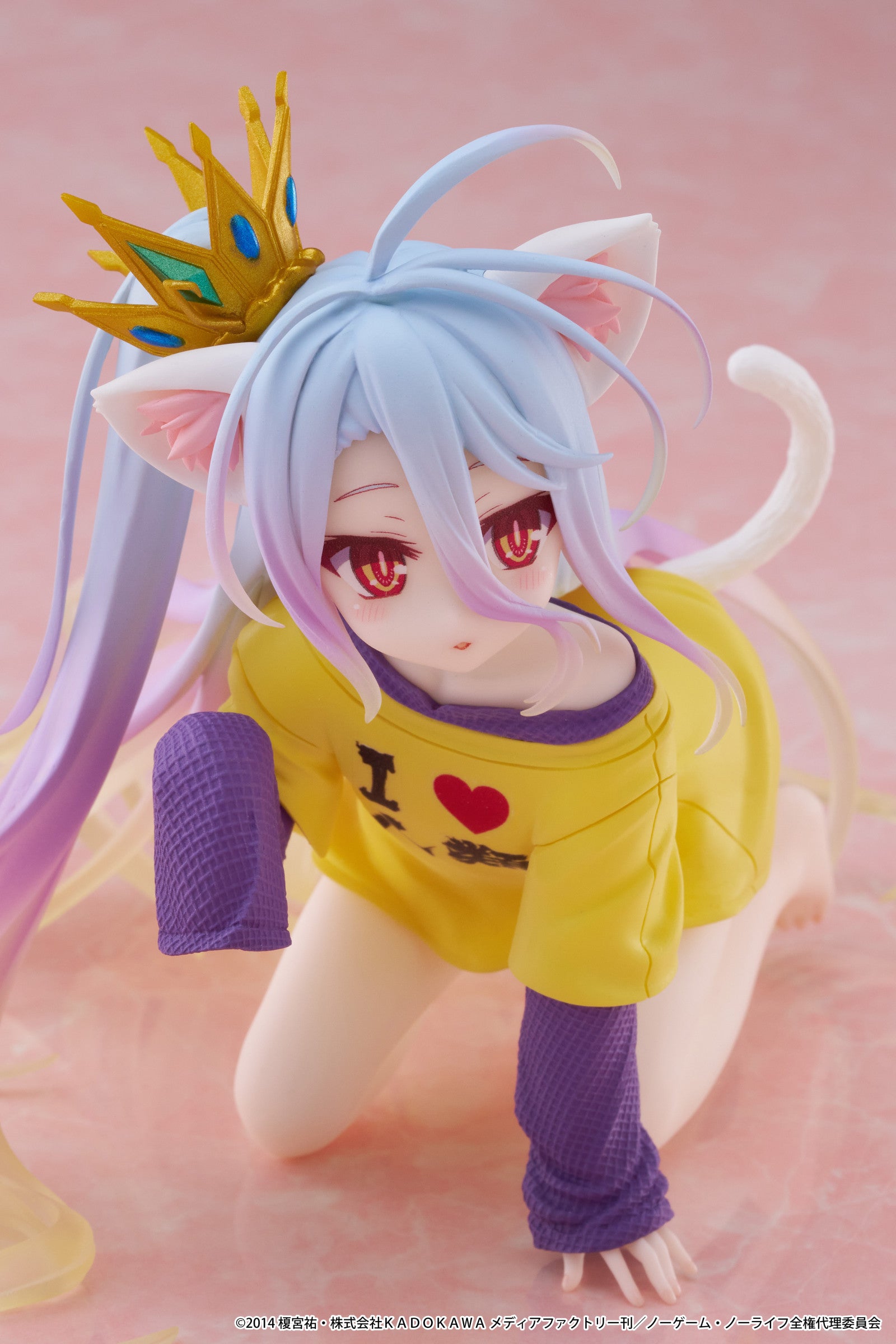 PRE ORDER No Game No Life: DESKTOP CUTE FIGURE - Shiro (Cat Ear T Shirt Version)