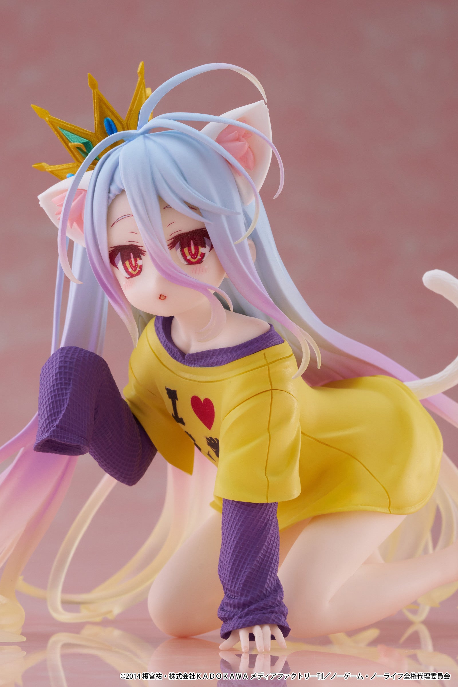 PRE ORDER No Game No Life: DESKTOP CUTE FIGURE - Shiro (Cat Ear T Shirt Version)