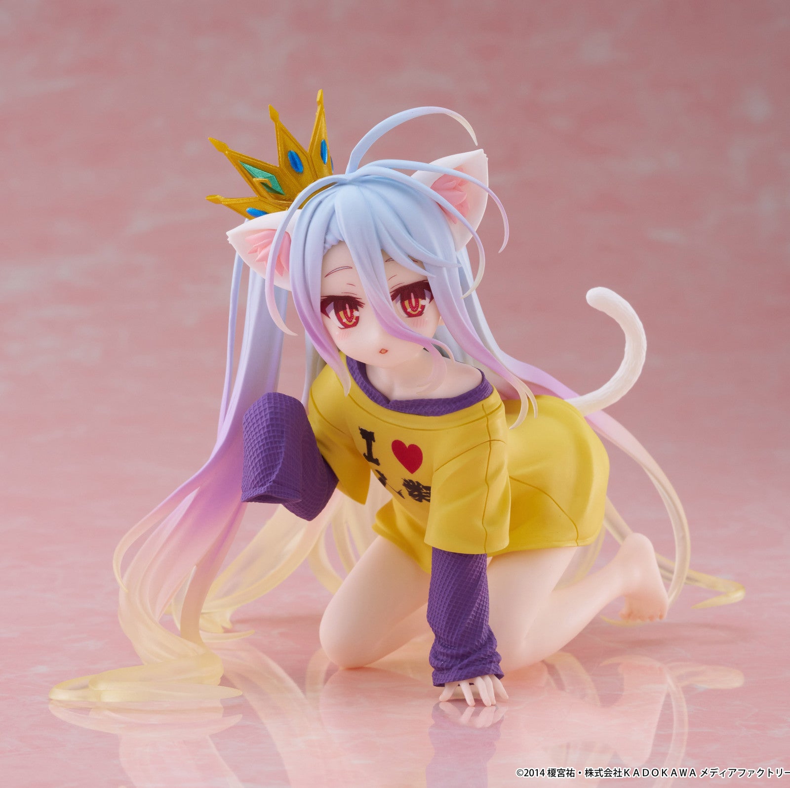 PRE ORDER No Game No Life: DESKTOP CUTE FIGURE - Shiro (Cat Ear T Shirt Version)