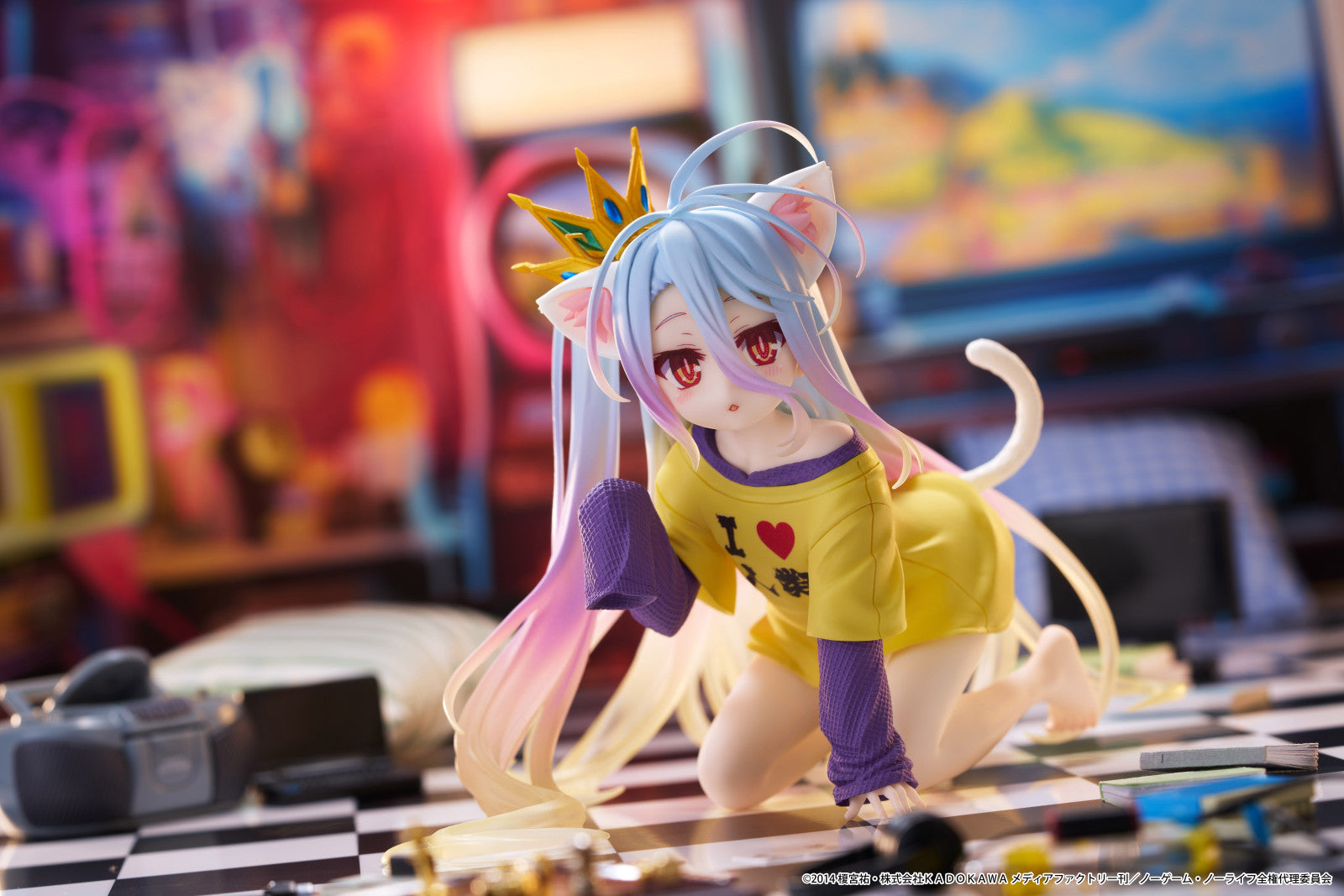 PRE ORDER No Game No Life: DESKTOP CUTE FIGURE - Shiro (Cat Ear T Shirt Version)