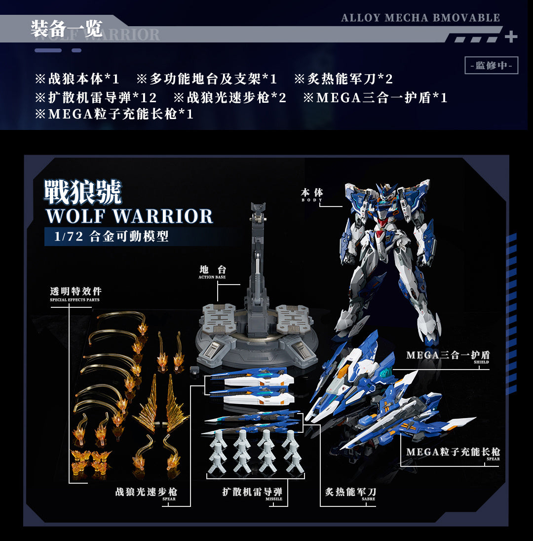 1/72 Crystal Envoy Wolf Warrior Megamode Alloy Action Figure