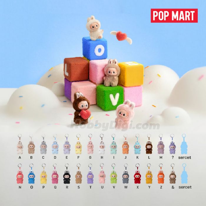 POP MART Labubu V4 The Monsters Pin For Love Series Plush Pendant Blind Box (N-Z)