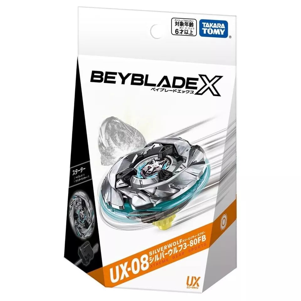 Takara Tomy Beyblade X Starter UX-08 Silver Wolf 3-80FB