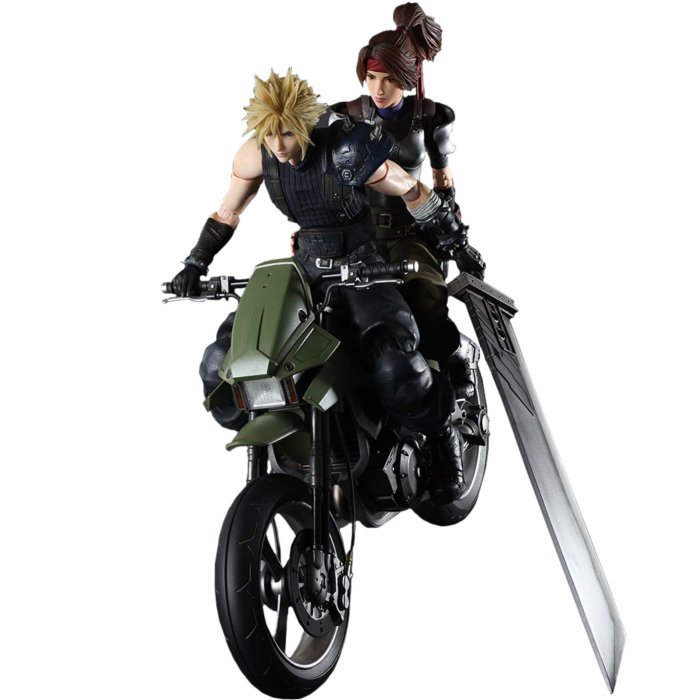 Final Fantasy VII - Jessie, Cloud & Motorcycle Play Arts Kai 10” Action Figure Set