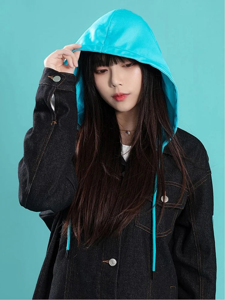 Hatsune Miku "FREEDOM & WILDNESS" Black Hooded Denim Jacket - L