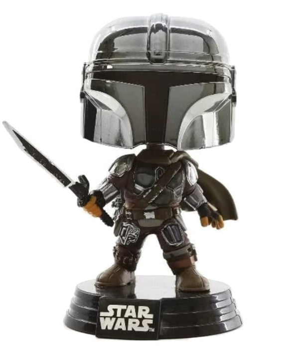 Star Wars: The Mandalorian - Mandalorian with DarkSaber Glow Metallic US Excl Pop! Vinyl [RS]