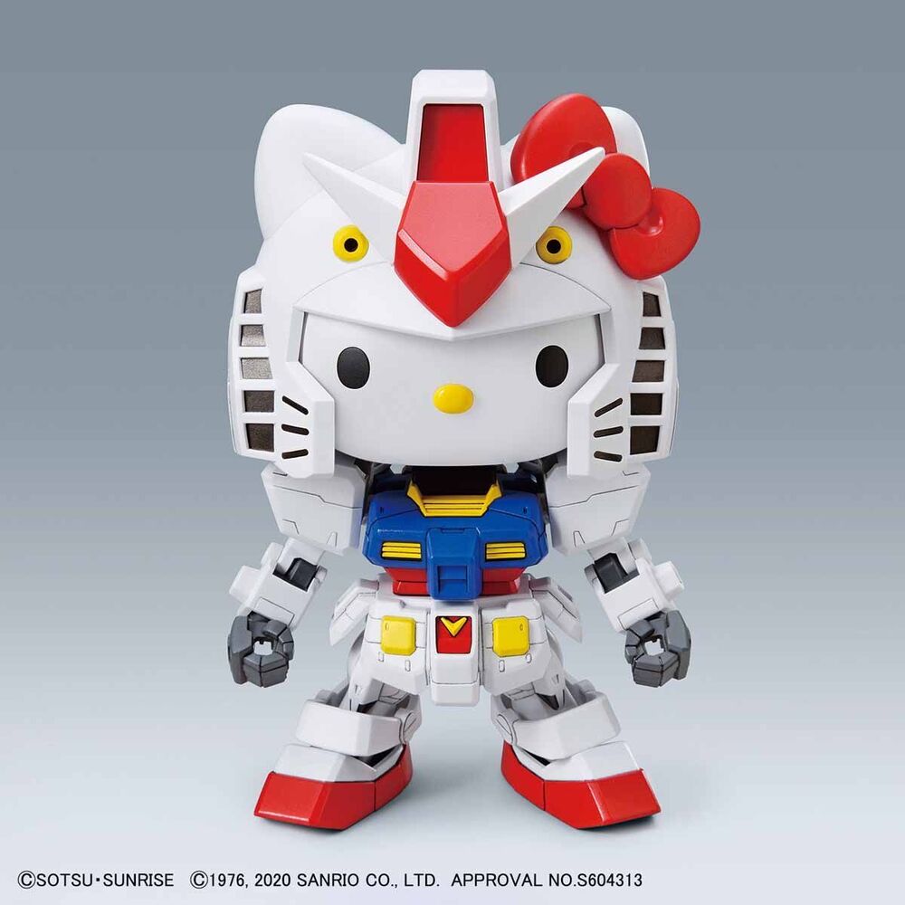 Bandai Hello Kitty Rx-78-2 Gundam Sd Ex-standard Plastic Model Anniversary