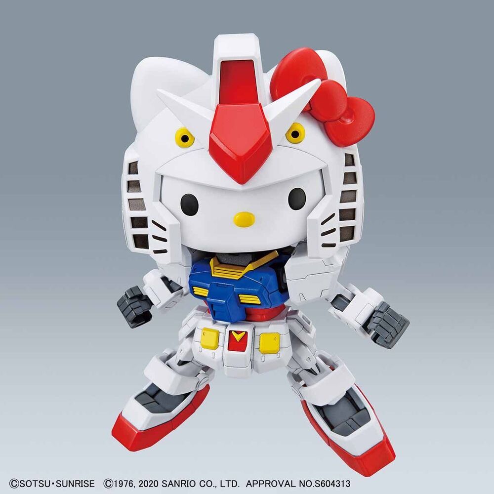 Bandai Hello Kitty Rx-78-2 Gundam Sd Ex-standard Plastic Model Anniversary